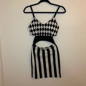Black and White Mini Dress